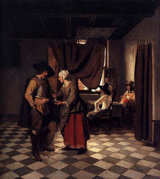 Pieter de Hooch Paying the Hostess